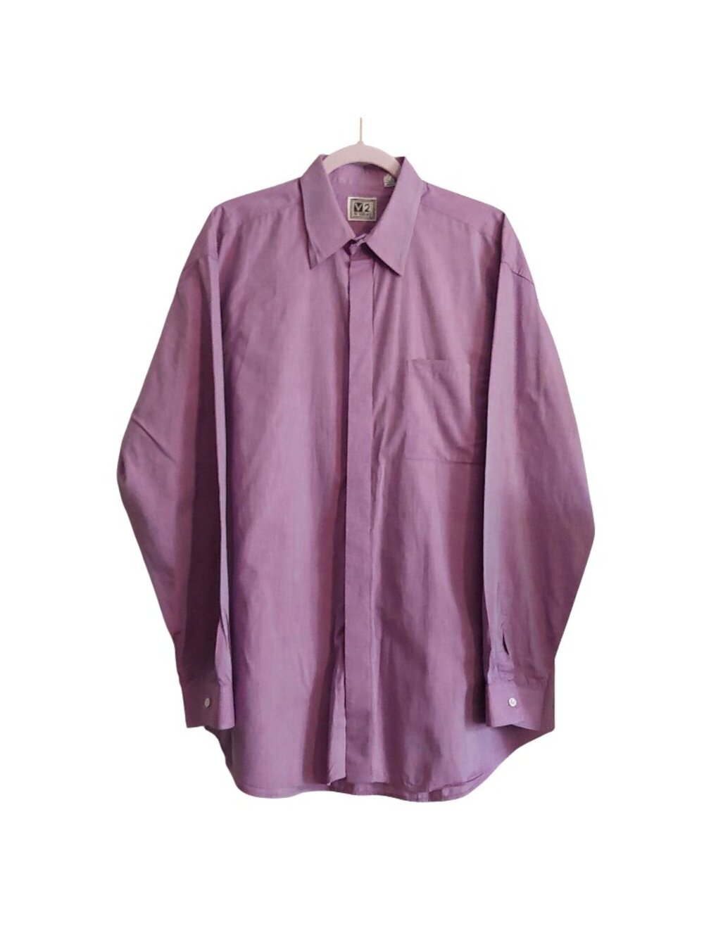 Vtg Versace V2 Men's Microcheck Dress Shirt L Designer Italian Luxury Old Money